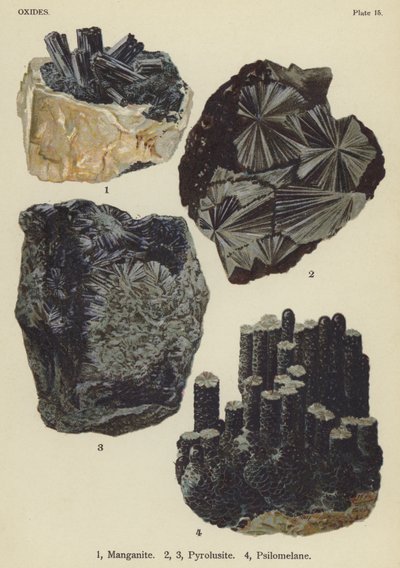 Øgler, Manganitt, Pyrolisite, Psilomelane (fargestein) av English School