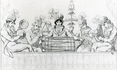 Padean Minstrels i opptreden i Vauxhall Gardens, London (gravering) av English School