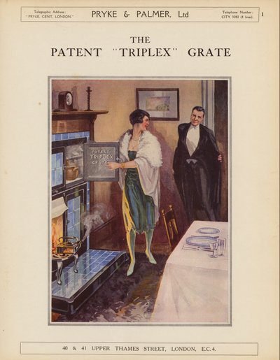 Seite aus dem Pryke & Palmer Ltd Katalog, um 1930 (Farblithografie) von English School