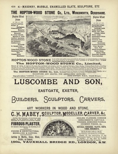 Side fra arkitektens, landmålerens og ingeniørens kompendium 1892 (gravering) av English School