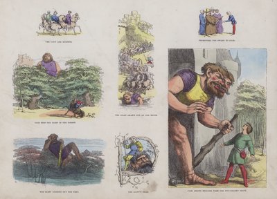 Seite aus dem attraktiven Bilderbuch (farbige Gravur) von English School