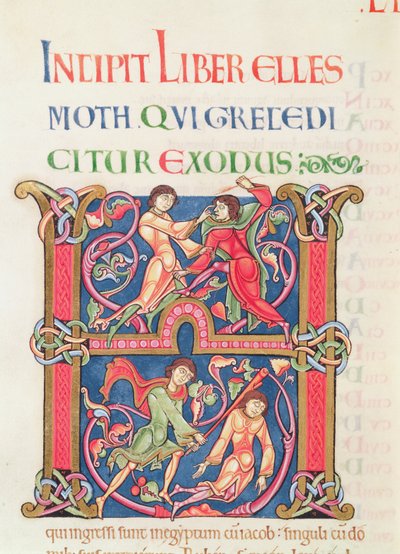 Side fra Winchester Bible, ca. 1150-80 (vellum) av English School