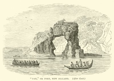 Pah, eller fort, New Zealand, etter Cook av English School