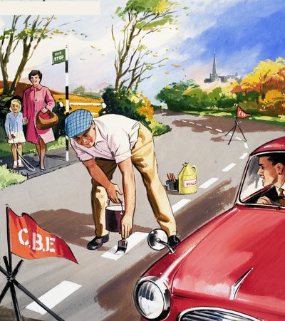 Maling av hvite linjer av English School