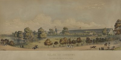 Industripalasset; Utsikt fra broen, Hyde Park, 1851 av English School