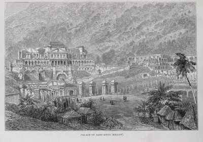 Palace of Sans Souci, North Hayti, fra Santo Domingo fortid og nåtid av Samuel Hazard, pub. i 1873 av English School