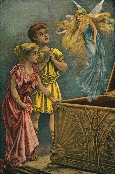 Pandoras Büchse (Farblitho) von English School