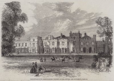 Panshanger House, Hertfordshire, setet til Earl Cowper (gravering) av English School