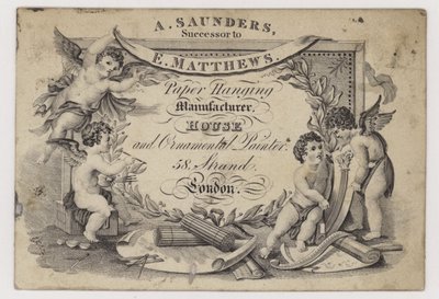 Papir Stainers, A Saunders, handelskort av English School