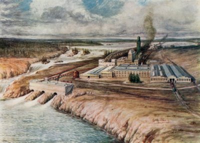 Papirfabrikker, Newfoundland (fargelitografi) av English School