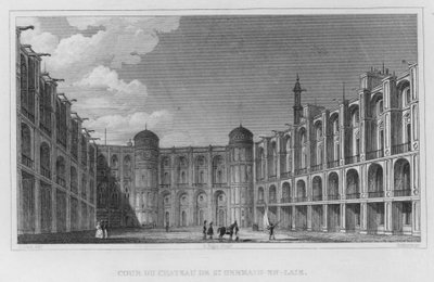 Paris, gårdsplassen til Chateau de St Germain-En-Laye (gravering) av English School