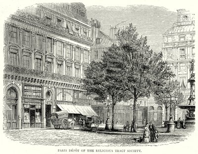 Paris-depotet til Religious Tract Society (gravering) av English School