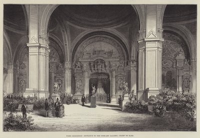 Paris-utstilling, inngang til kunstgalleriet, Champ de Mars (gravering) av English School