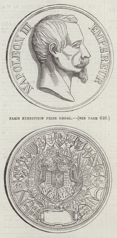 Paris utstillingsprismedalje (gravering) av English School