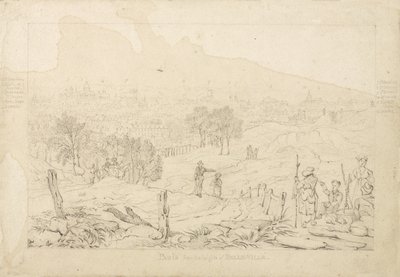 Paris fra høyden av Belle Ville, 1815 av English School