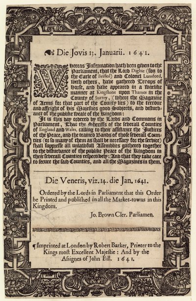 Stortingsorden, 14. januar 1641 av English School