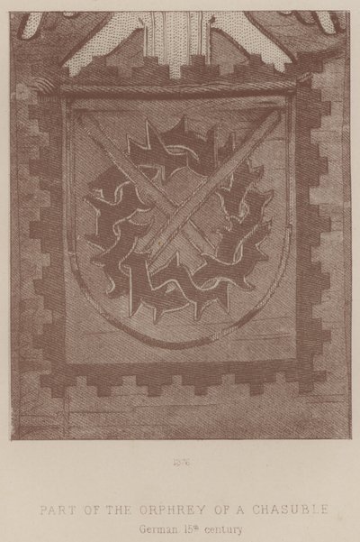 En del av Orphrey of a Chasuble, tysk av English School