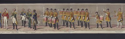 En del av panoramaet av ekteskapet til dronning Victoria, ca. 1840 (håndfarget akvatint) av English School