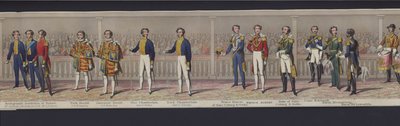 En del av panoramaet av ekteskapet til dronning Victoria, ca. 1840 (håndfarget akvatint) av English School