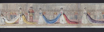 En del av panoramaet av ekteskapet til dronning Victoria, ca. 1840 (håndfarget akvatint) av English School
