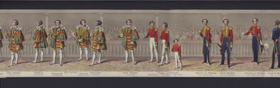 En del av panoramaet av ekteskapet til dronning Victoria, ca. 1840 (håndfarget akvatint) av English School