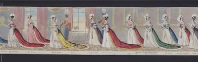 En del av panoramaet av ekteskapet til dronning Victoria, ca. 1840 (håndfarget akvatint) av English School