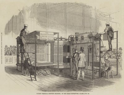 Patent vertikal trykkmaskin, i den store utstillingen, klasse C, nr. 122 (gravering) av English School