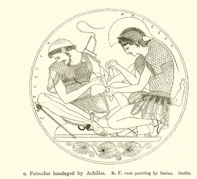 Patroklos bandasjert av Achilles av English School