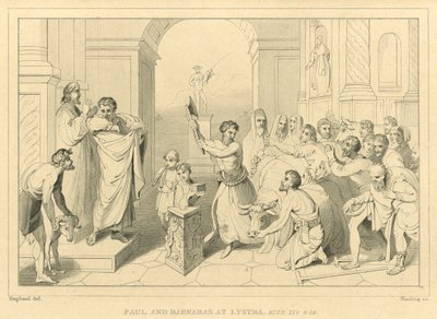 Paulus og Barnabas i Lystra, Apostlenes gjerninger XIV, 8-18 av English School
