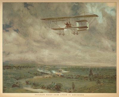 «Paulhans flytur fra London til Manchester.» Litt folks bok over luftskip. London: Ernest Nister, [1912] av English School