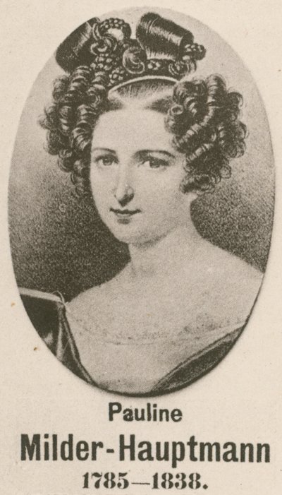 Pauline Milder-Hauptmann (gravyr) av English School