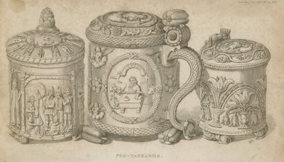 Peg Tankards av English School