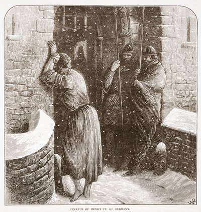 Bot til Henry IV av Tyskland, illustrasjon fra The History of Protestantism av James Aitken Wylie (1808-1890), pub. 1878 av English School