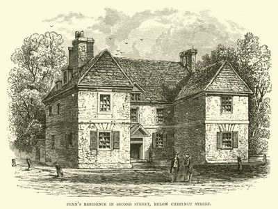 Penns Residence i Second Street, nedenfor Chestnut Street av English School