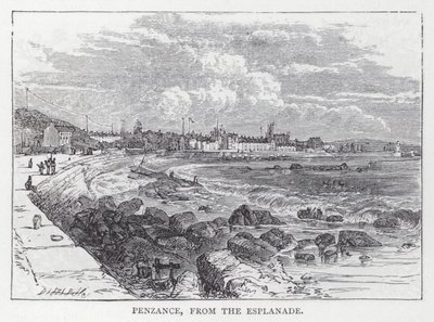 Penzance, fra Esplanade (gravering) av English School