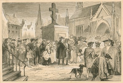 Folk som reparerer til David Dicksons forelesning på Irvine av English School