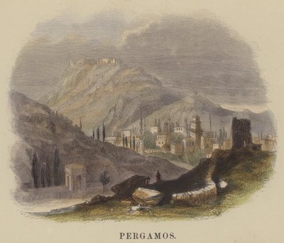 Pergamos (farget gravering) av English School