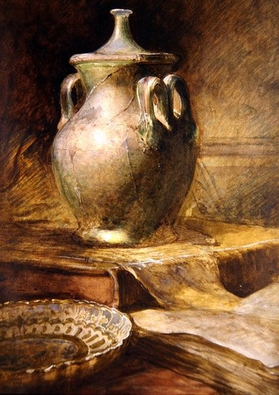 Persisk glass (akvarell på papir) av English School