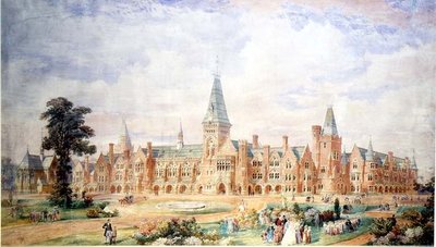 Perspektivdesign for en skole eller høyskole, ca. 1865 av English School