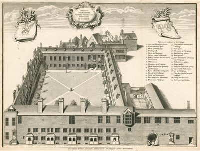 Perspektiv utsikt over Gresham College, London av English School