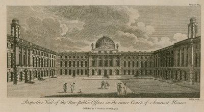 Perspektivvisning av de nye offentlige kontorene i den indre gården til Somerset House av English School