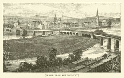 Perth, fra jernbanen (gravering) av English School