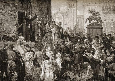 Eremitten Peter (1050-1115) forkynte under det første korstoget i 1095 av English School