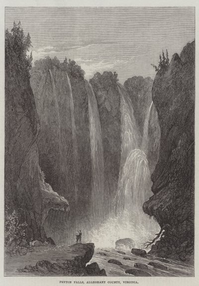 Peyton Falls, Alleghany County, Virginia (gravering) av English School