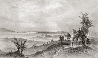 Pi-Hahirot og Rødehavet, der israelittene slo leir under utvandringen fra Egypt, fra «The Imperial Bible Dictionary», utg. 1889 (trykk) av English School