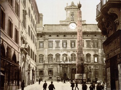 Piazza di Monte Citorio, Roma (håndfarget bilde) av English School