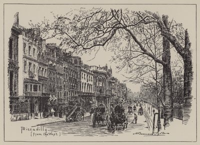 Piccadilly, fra vesten (gravering) av English School