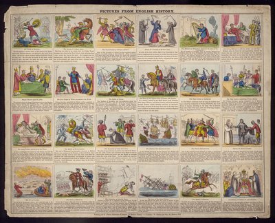 Bilder fra engelsk historie (farget gravering) av English School