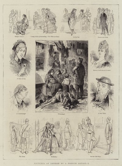 Bilder av London av en fransk kunstner, I (gravering) av English School
