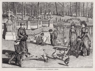 Pittoreske London, Kensington Gardens (gravering) av English School